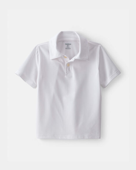 Toddler Boy Uniform Active Polo Shirt - White