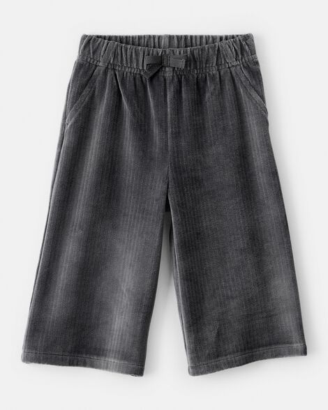 baby girl ribbed flare pants - black