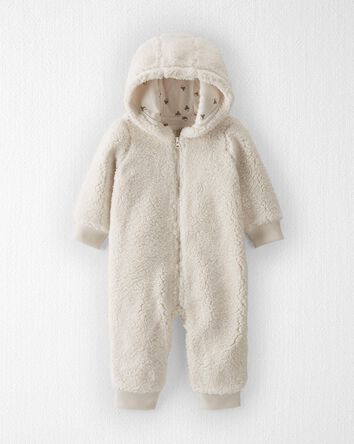 Baby Recycled Sherpa Hooded Jumpsuit
