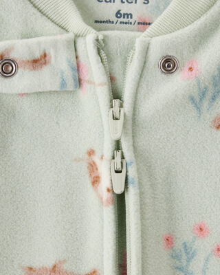 Product image 2 of Baby Girl Squirrel Print Loose Fit Long-Sleeve Sleep & Play - Green