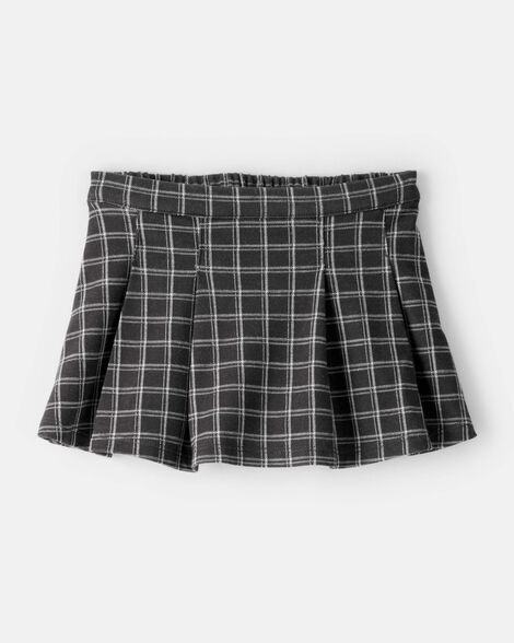 Toddler Girl Plaid Skirt - Grey