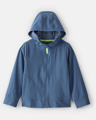 Boys Long-Sleeve Hooded Zip-Up Jacket - Navy