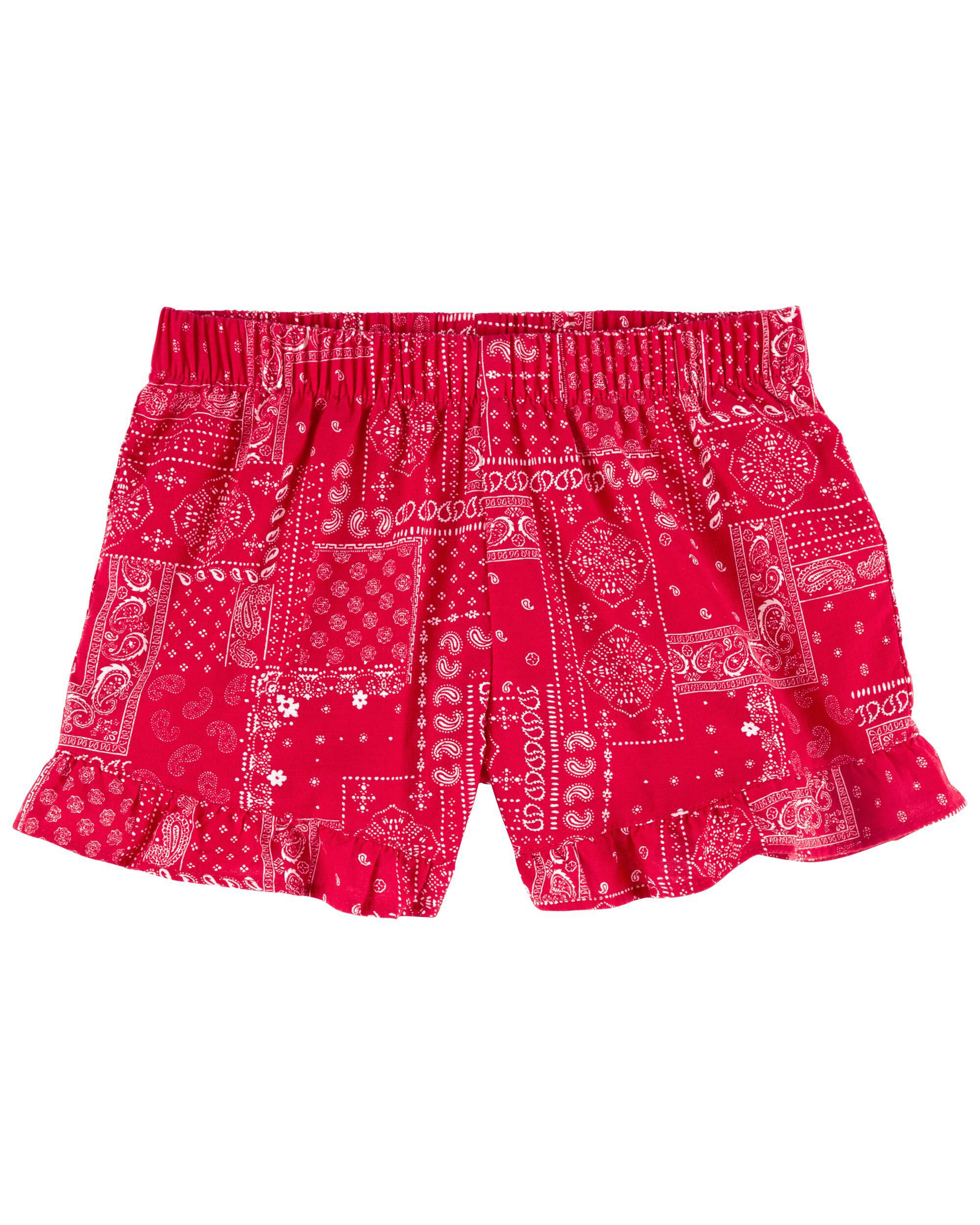 MMA×ranor BANDANA DENIM SHORTS MMA18-56 Toddler Bandana Print Ruffle Shorts - OshKosh | Carter's