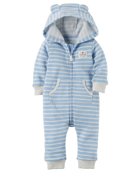 Hooded Brushed Fleece Jumpsuit
