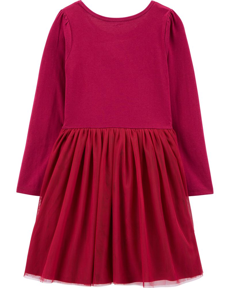 Kid Burgundy Tutu Jersey Dress | carters.com