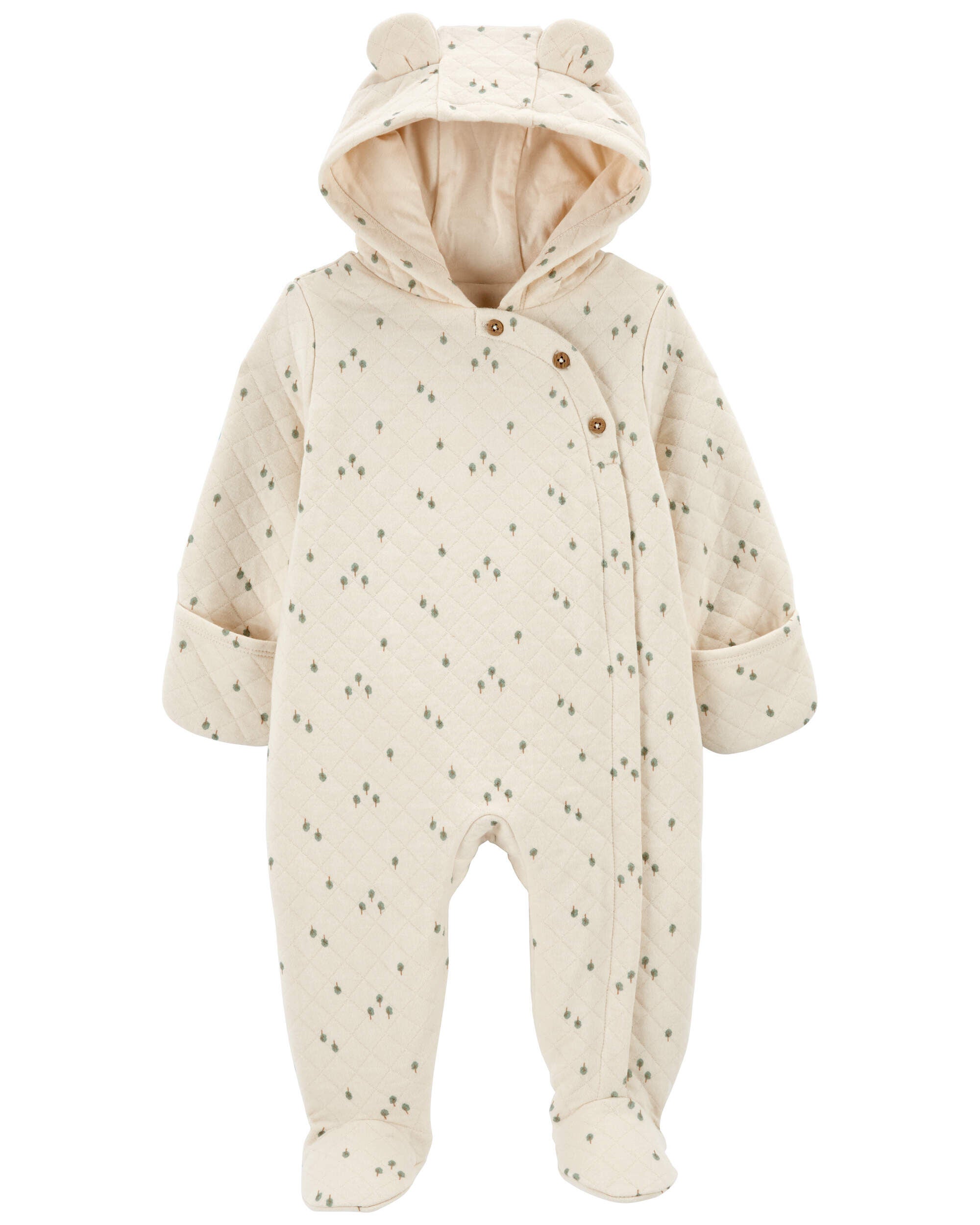 Baby girl carter's 3d ear sherpa bunting pram top
