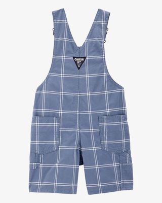 Product image 2 of Toddler Plaid Shortalls - Blue