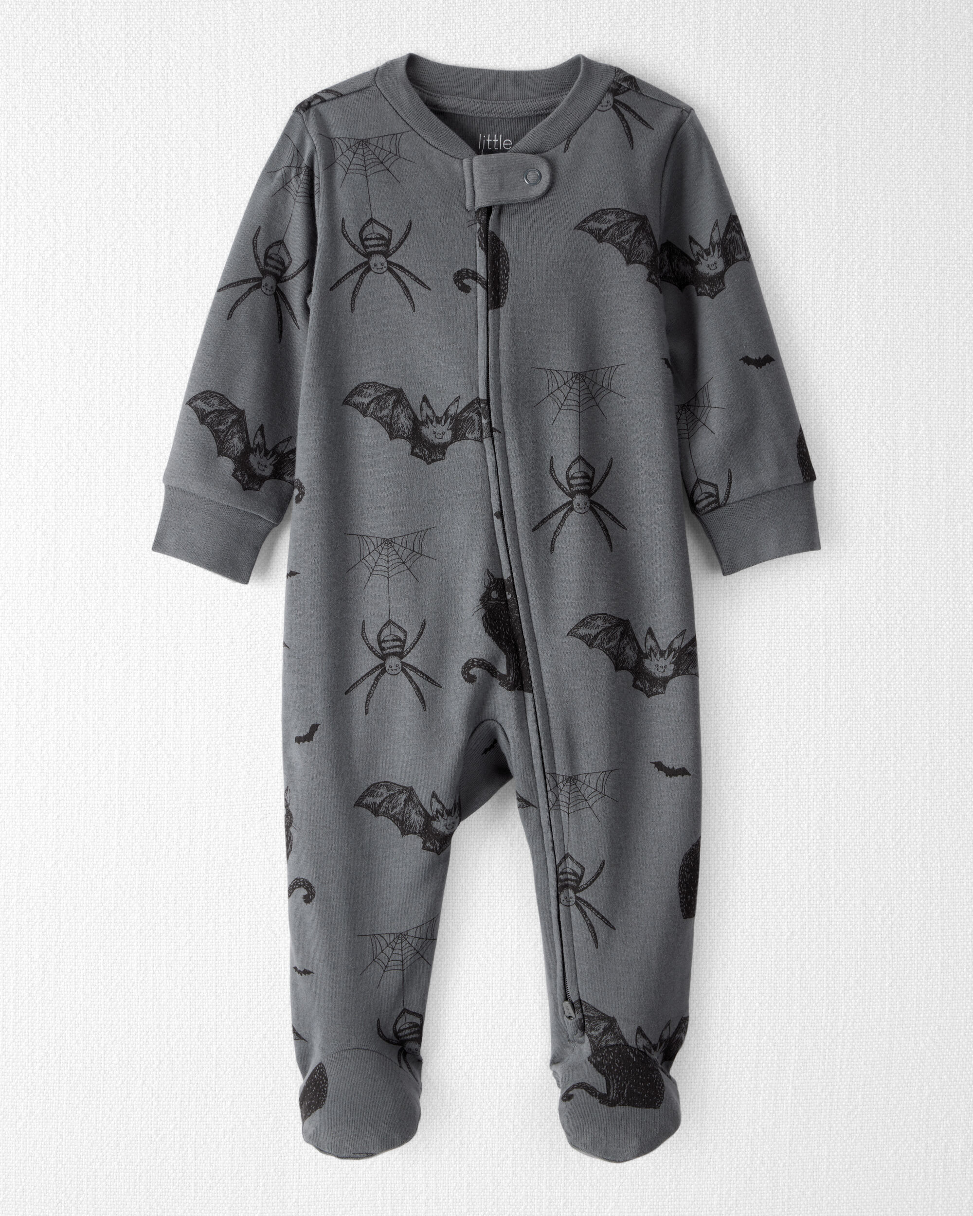 Baby Organic Cotton Sleep & Play Pajamas in Spooky Creatures