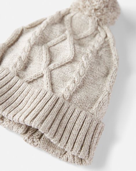  Product image 2 of Toddler Organic Cotton Cable Knit Beanie in Toasted Wheat