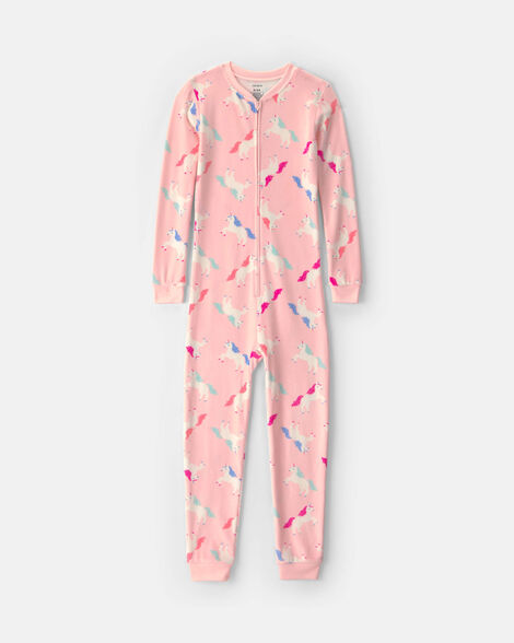 girls 1-piece unicorn dreamplush snug fit pajama - pink