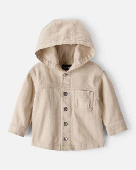 Product image 1 of Baby Boy Hooded Denim Jacket - Khaki