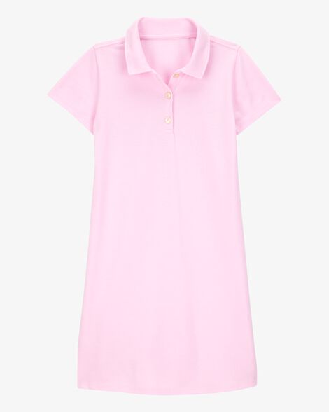  Product image 1 of Kid Pique Short-Sleeve Uniform Dress - Pink