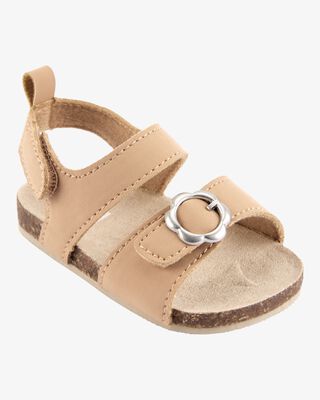 Product image 1 of Baby Floral Buckle Faux Cork Sandals - Brown
