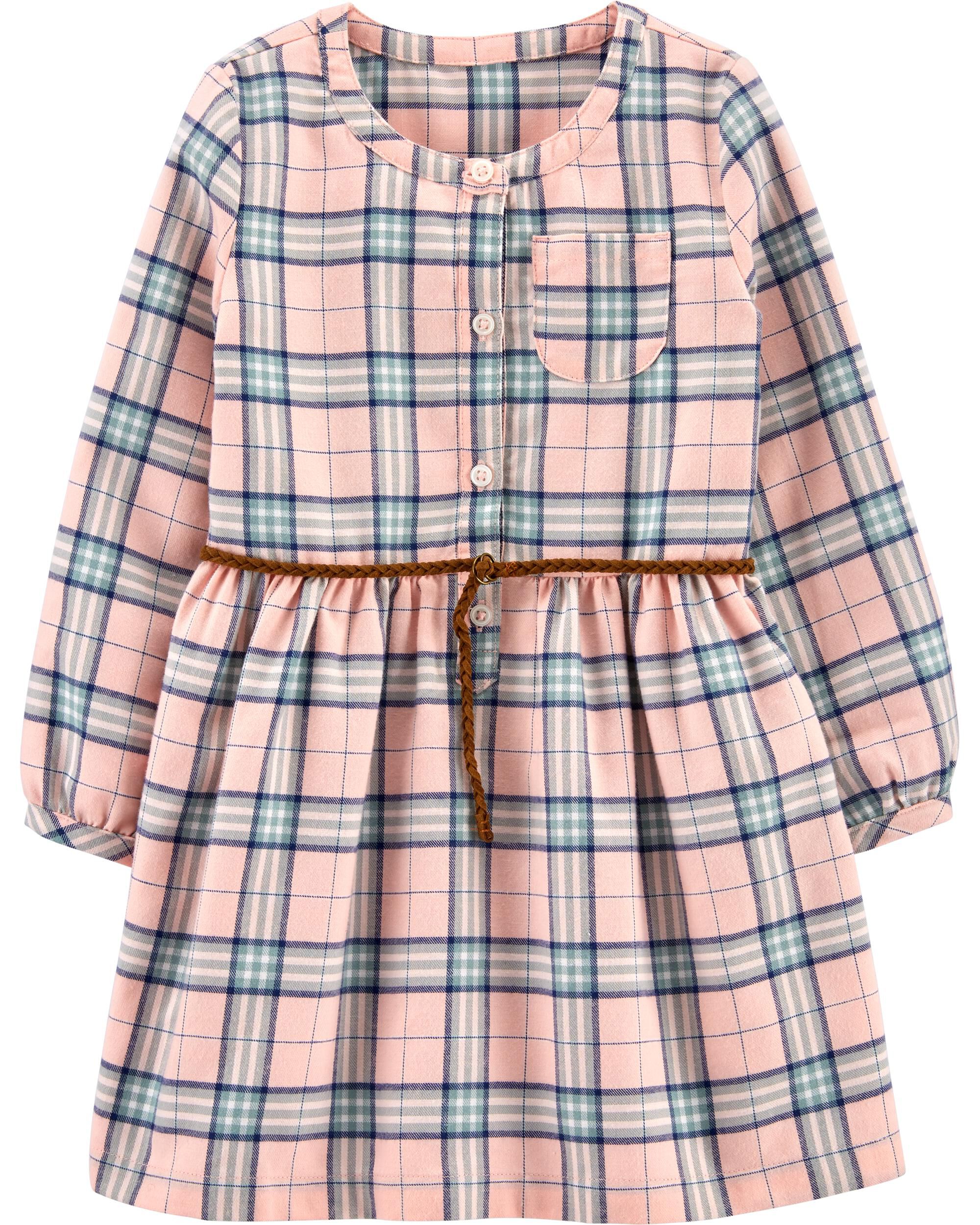 Toddler Multi Plaid Shirt Dress 