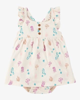 Baby Beach Print Cotton Romper