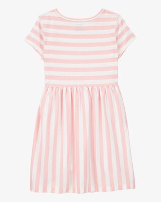 Product image 2 of Kid Striped Short-Sleeve Dress-Pink