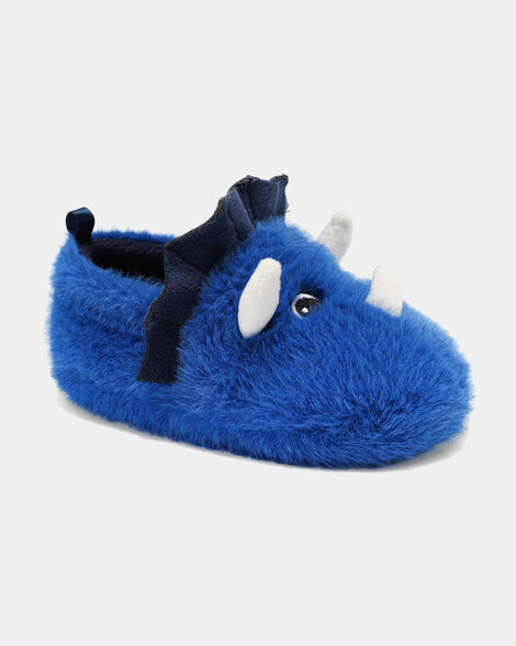 toddler boy dinosaur slippers - blue