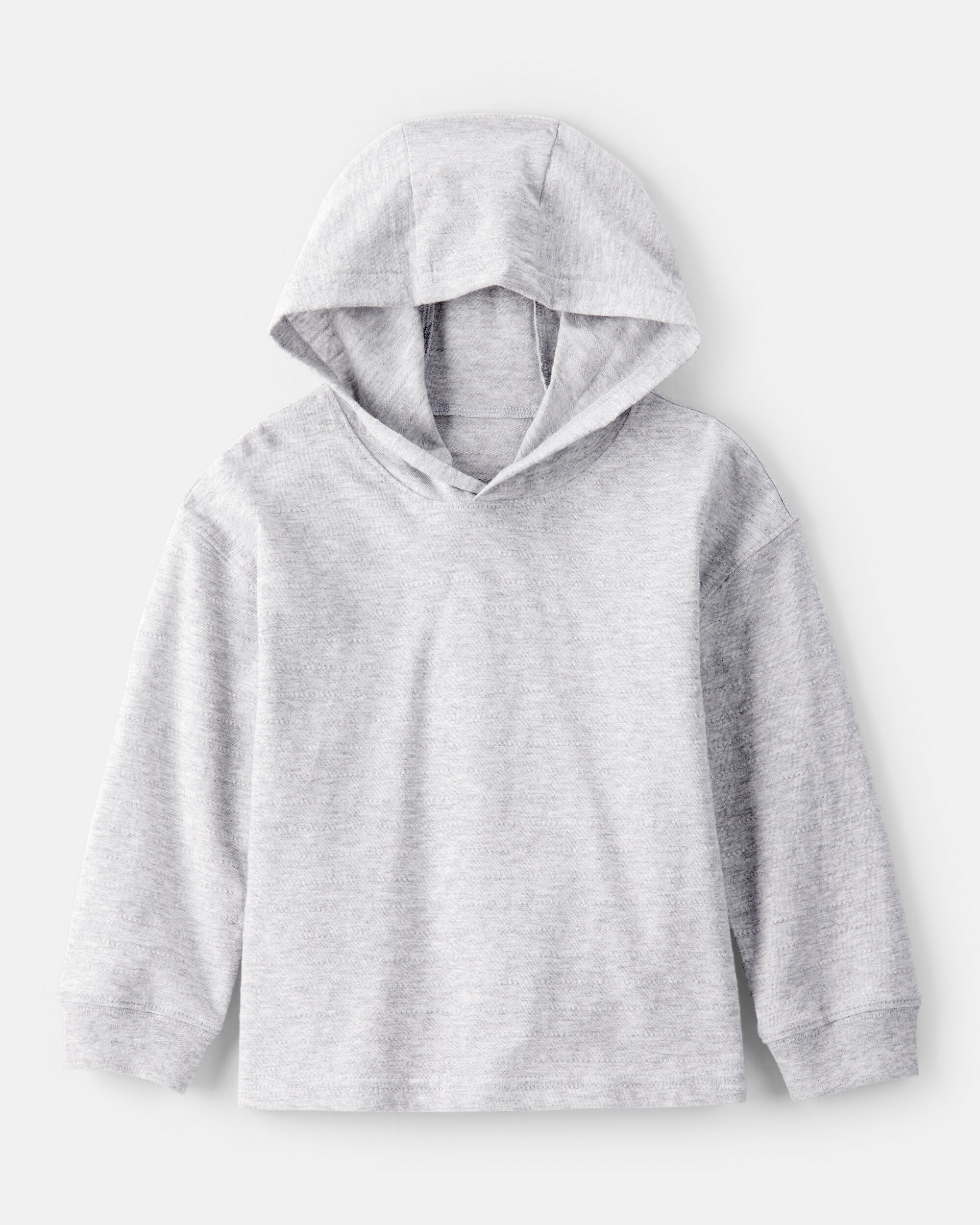 Toddler Boy Cotton Long-Sleeve Hooded Top - Grey