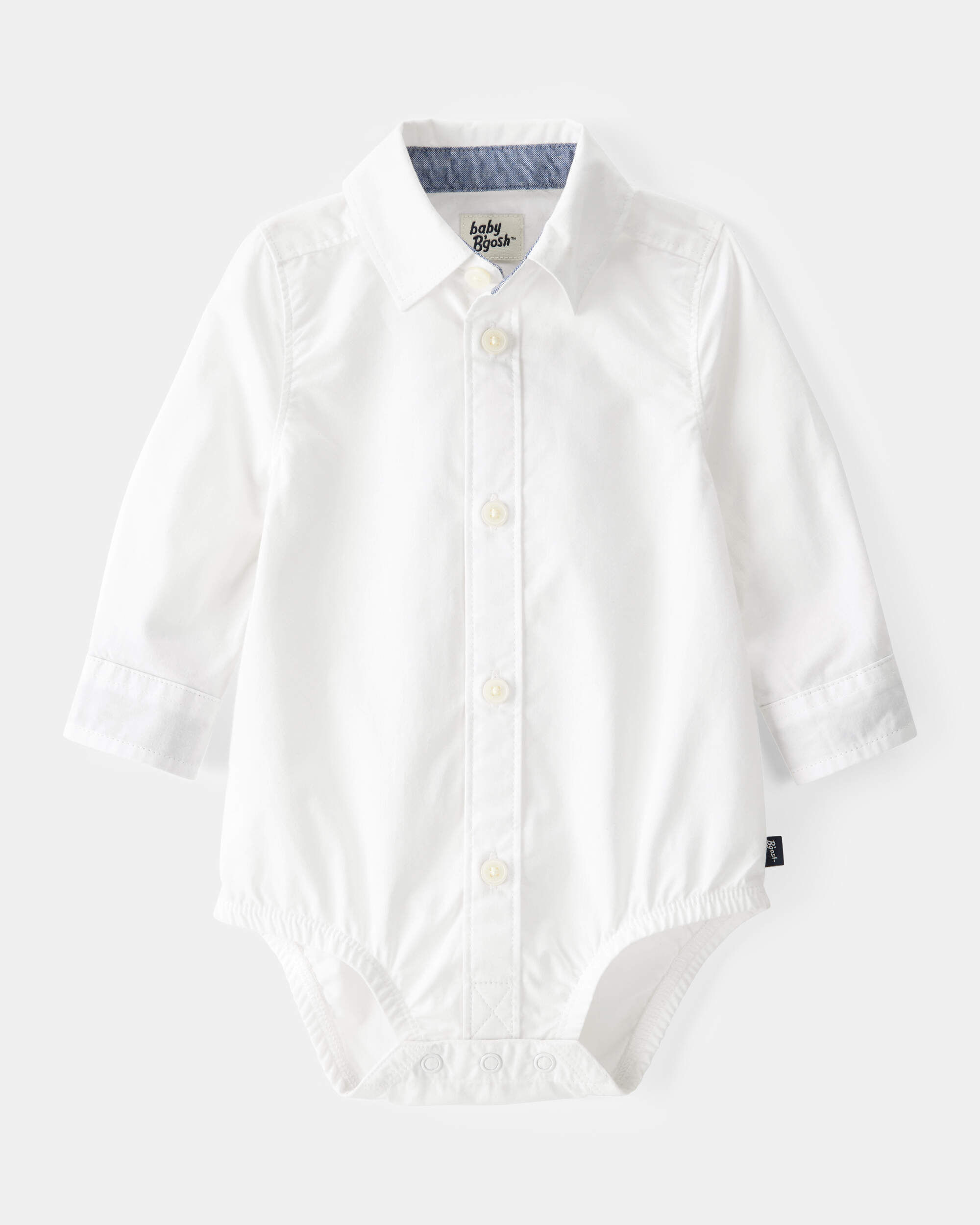 OshKosh Bgosh Baby Boy Long-Sleeve Button-Down Bodysuit 12M White 28$