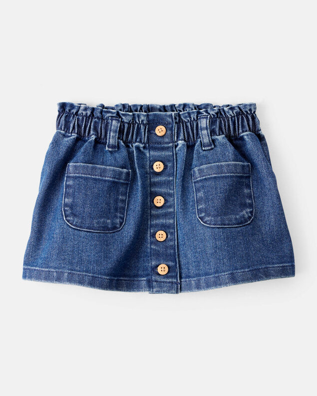 Product image 1 of Baby Girl Denim Button-Front Skirt - Blue