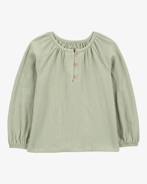  Product image 1 of Baby Gauze Long-Sleeve Top - Green
