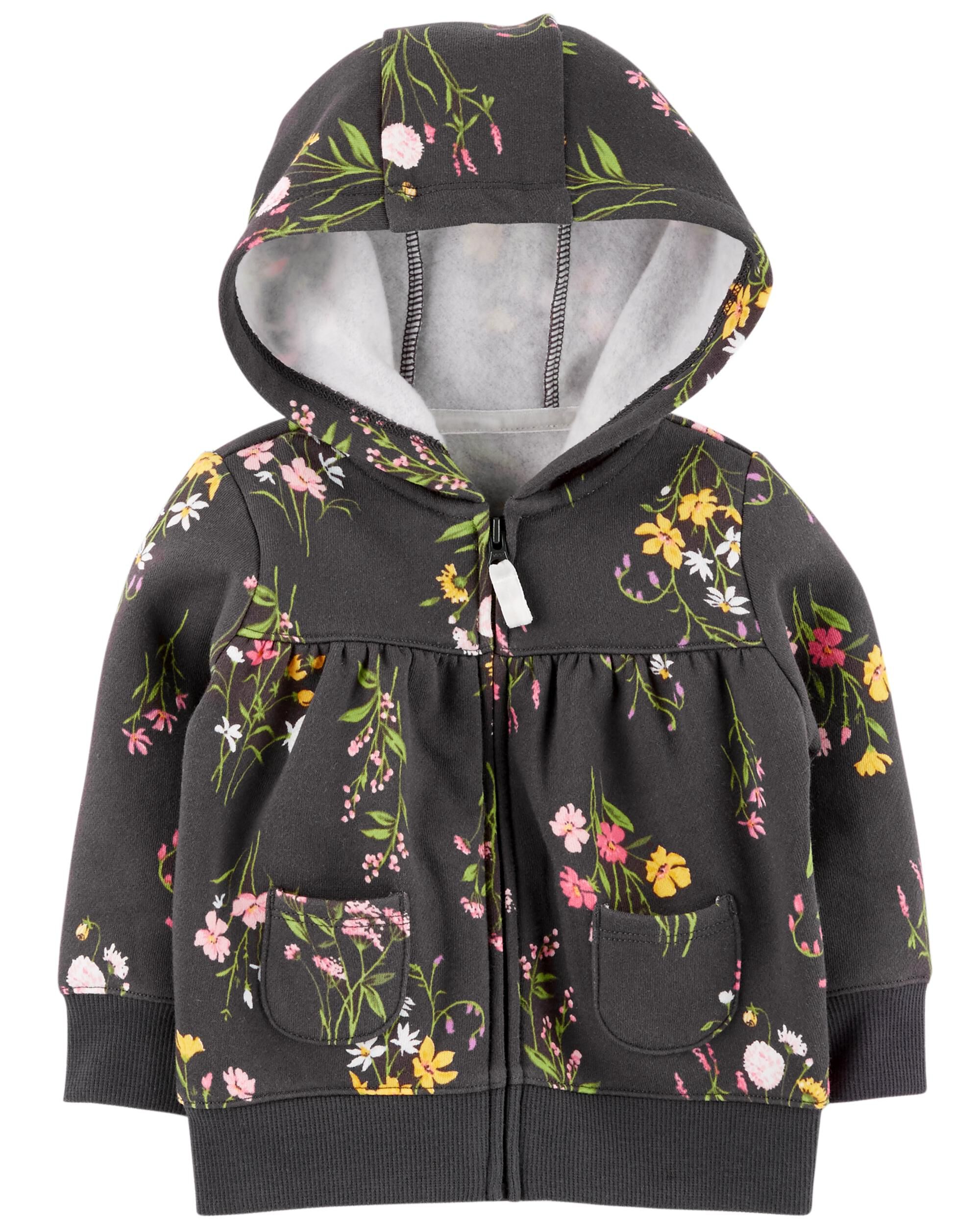 floral hoodie zip up