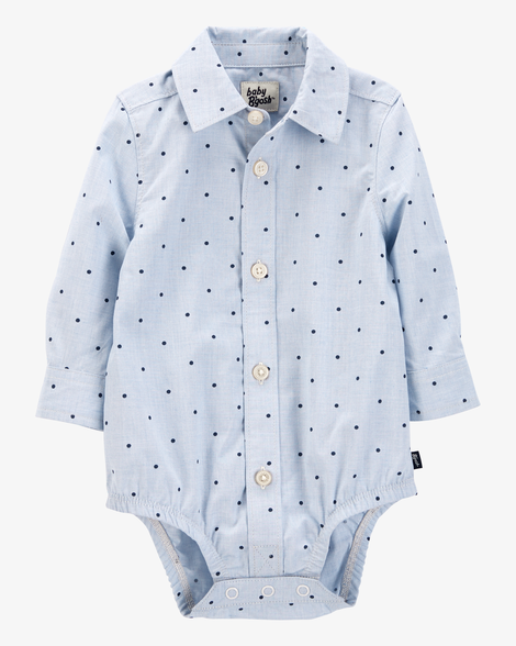 Baby Boy Polka Dot Button-Front Bodysuit