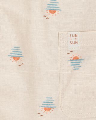 Product image 2 of Baby Button-Front Sunset Print Sleeveless Romper