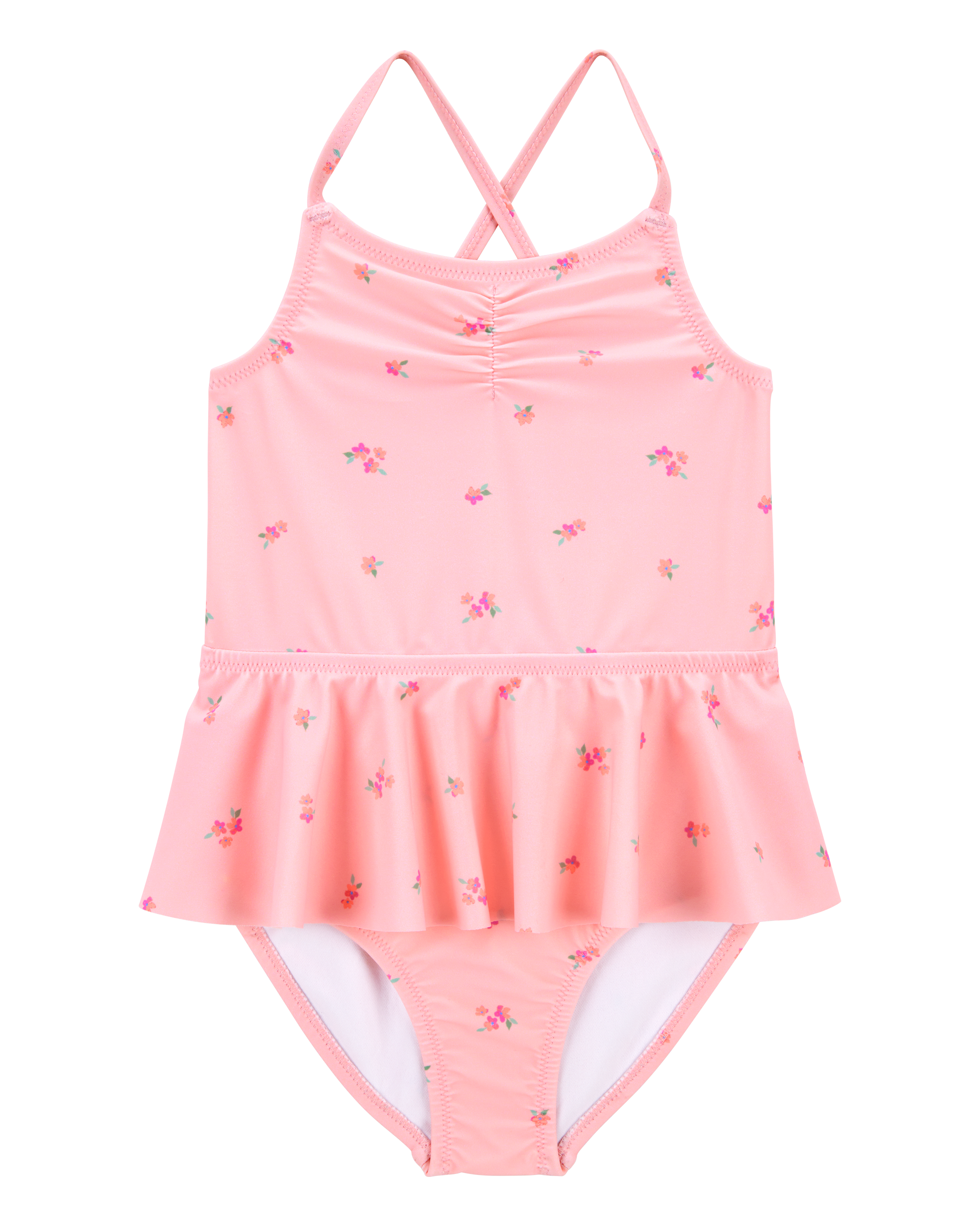 Toddler Girl 1-Piece Floral Tutu Swimsuit - Pink