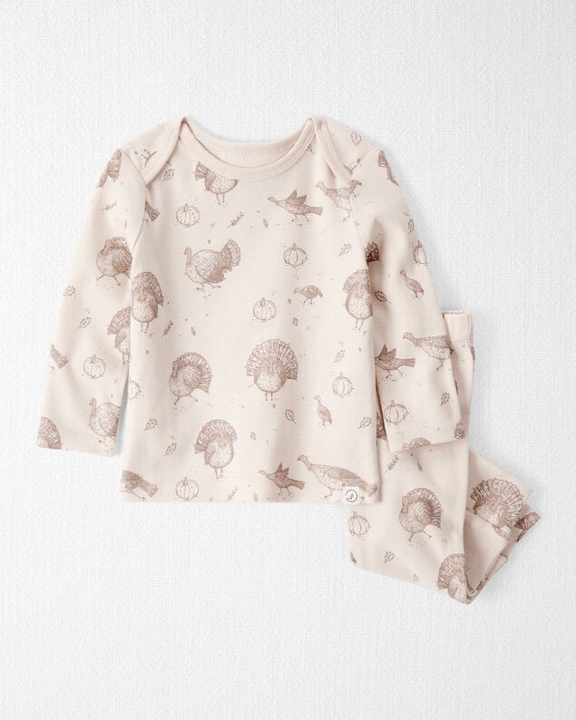 Product image 1 of Baby Girl 2-Piece Organic Cotton Ribbed Knit Set in Turkey Gobbler Print