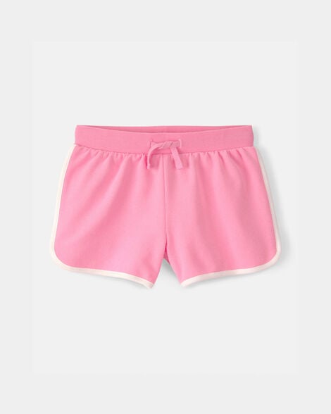girls french terry active shorts - pink