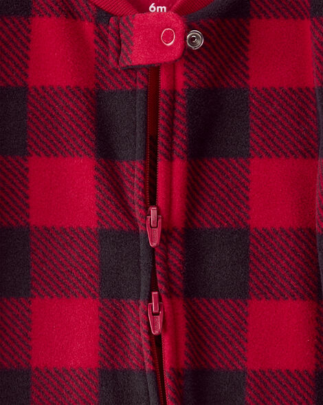 Product image 2 of Baby Plaid Print Reindeer Christmas Loose Fit Long-Sleeve Sleep & Play - Red