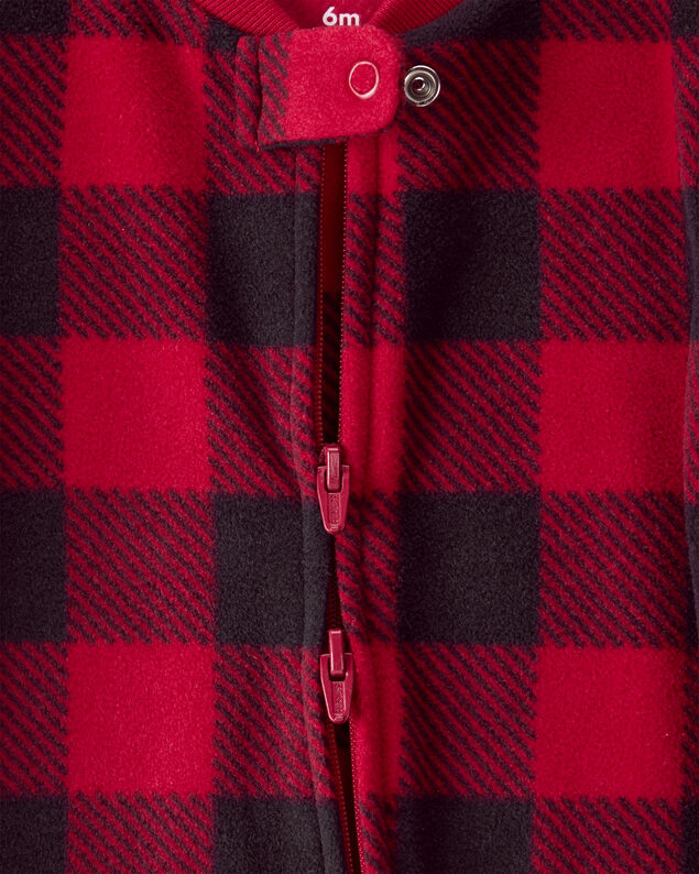 Product image 2 of Baby Plaid Print Reindeer Christmas Loose Fit Long-Sleeve Sleep & Play - Red