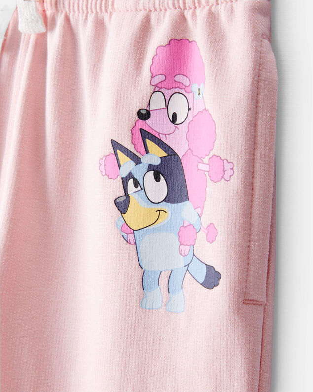 Product image 2 of Toddler Girl Bluey French Terry Drawstring Joggers - Pink