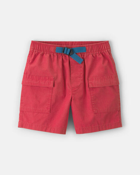 boys canvas cargo shorts - red