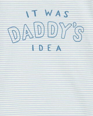 Product image 2 of Baby "It Was Daddy's Idea" Short-Sleeve Bodysuit - Blue