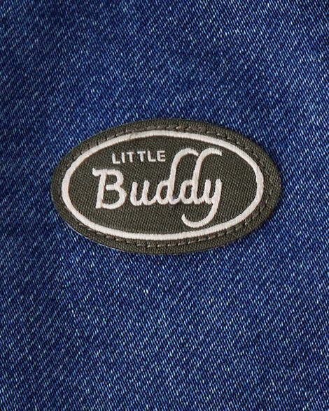 Baby Little Buddy Snap-Up Denim Jumpsuit - Blue