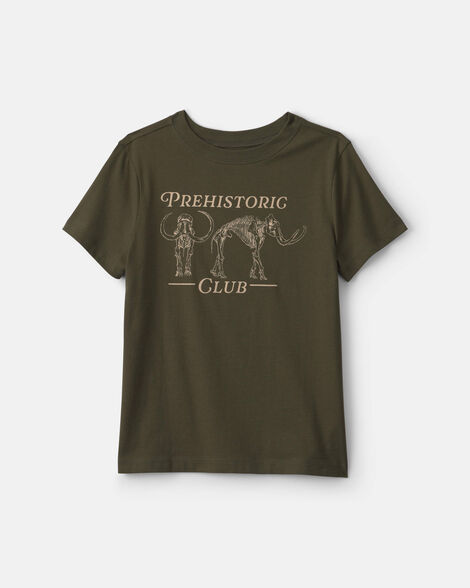 boys 'prehistoric club' graphic tee - olive green