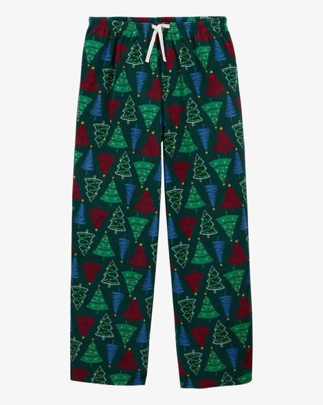 Adult Christmas Tree Pull-On Fleece Pajama Pants