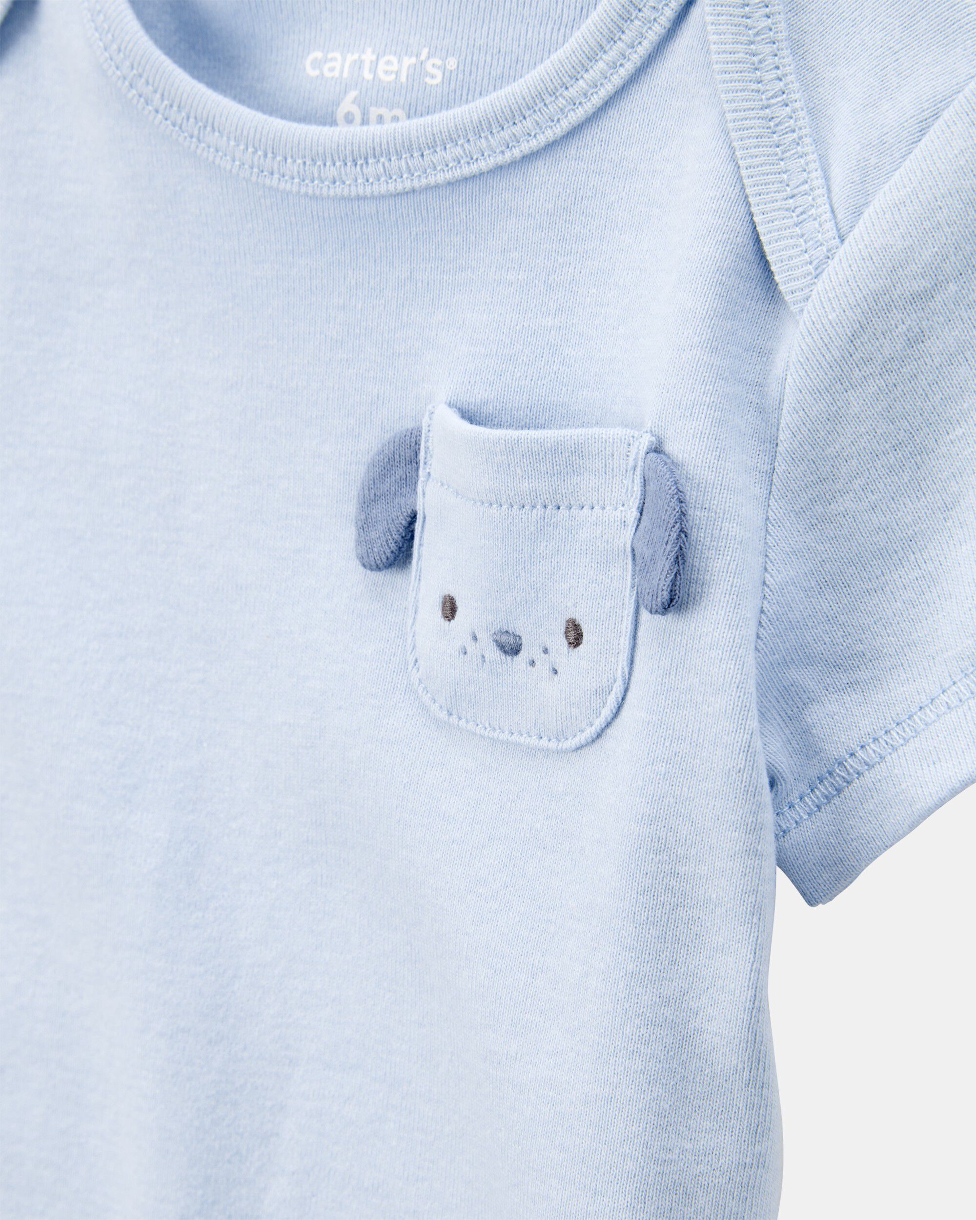 Baby Boy 5-Pack Dog Short-Sleeve Cotton Bodysuits - Blue