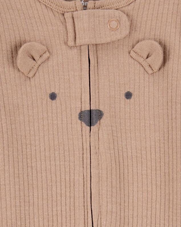 Product image 2 of Baby Bear 2-Way Zip Ribbed Sleep & Play Pajamas - Brown