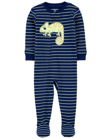 Toddler 1-Piece Chameleon 100% Snug Fit Cotton Footie Pajamas