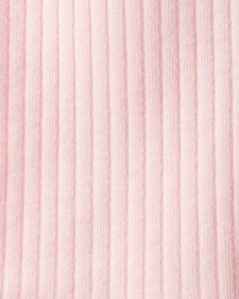 Baby Girl Cotton Ribbed Stretch Leggings - Pink