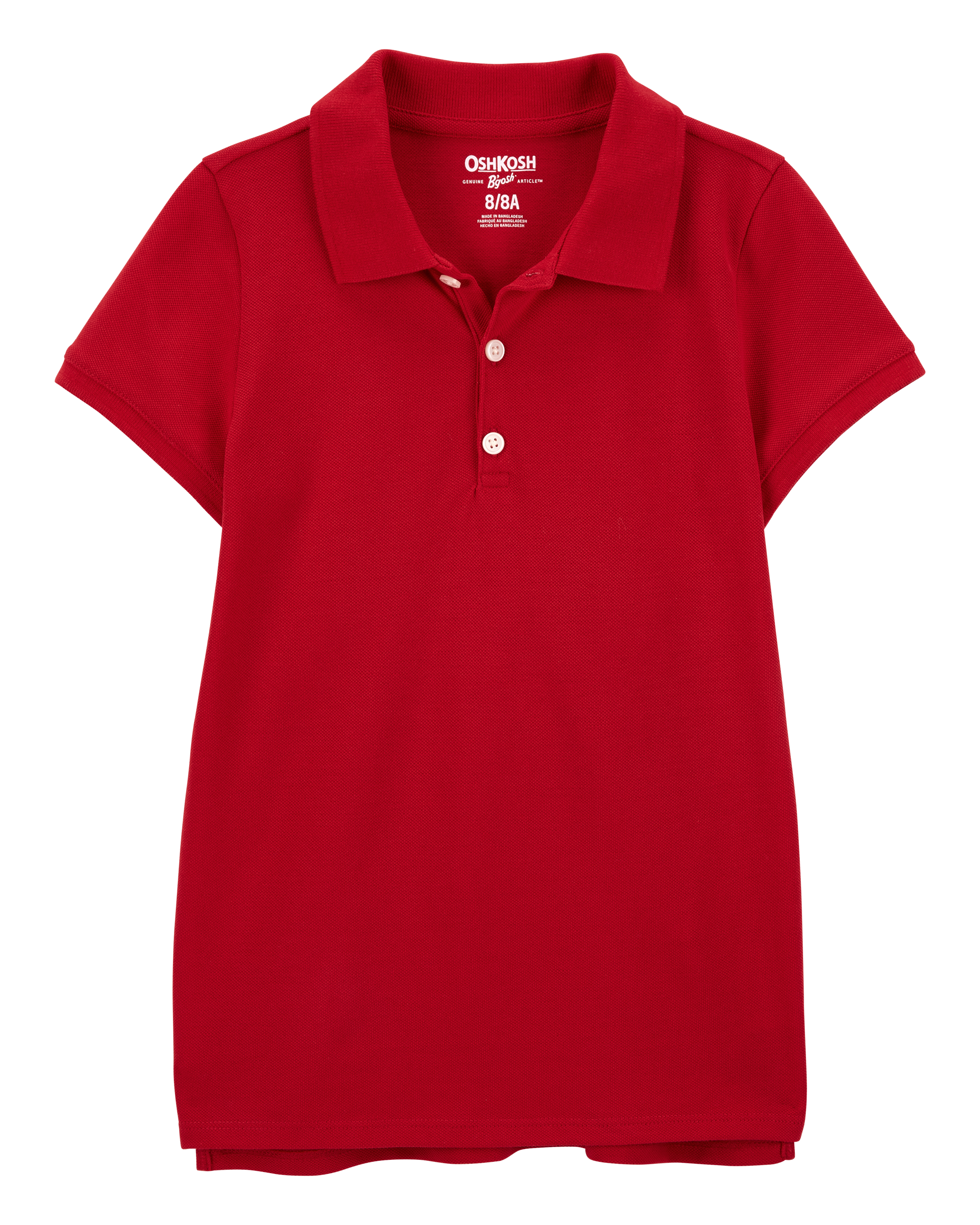 Girls Piqué Polo Shirt - Red