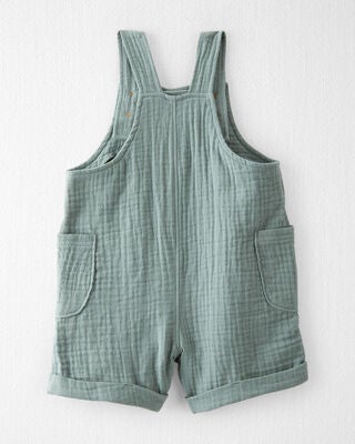 Product image 2 of Baby Organic Cotton Gauze Shortalls in Green