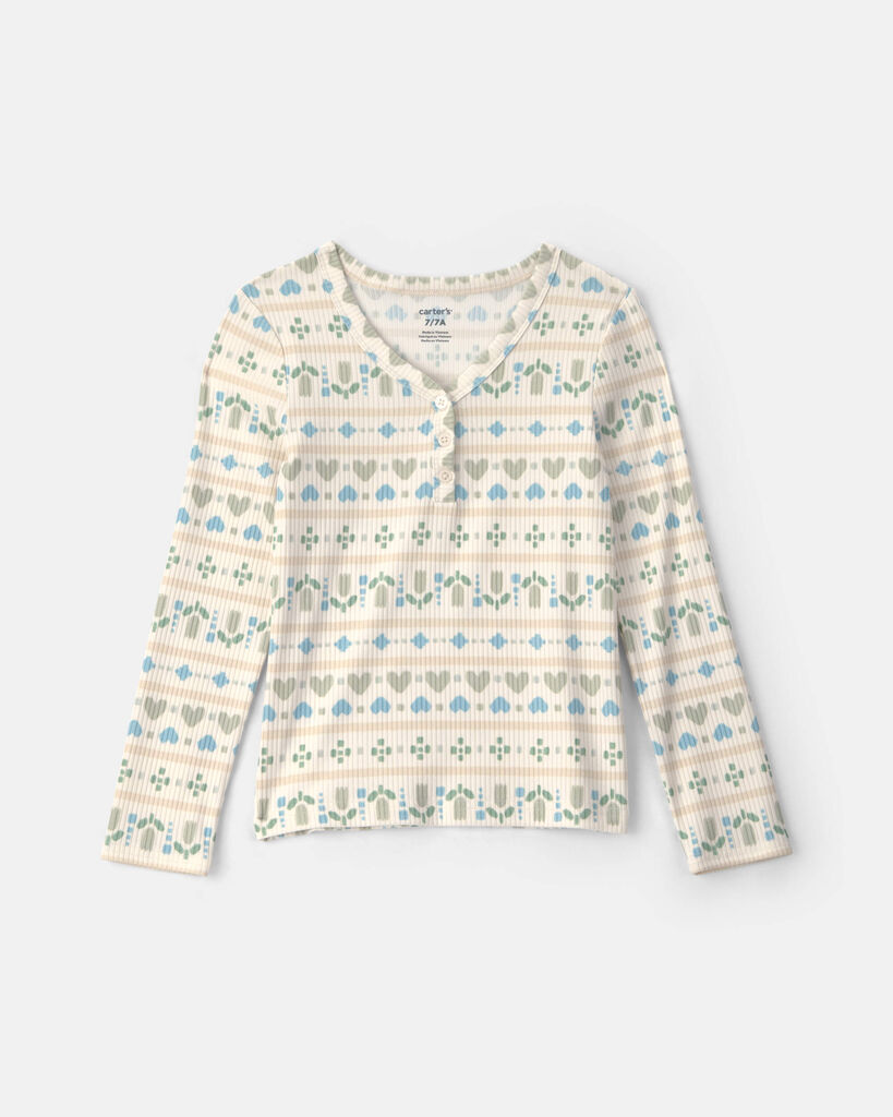 Carter's girls heart heart long-sleeve top 10 Blue/Green