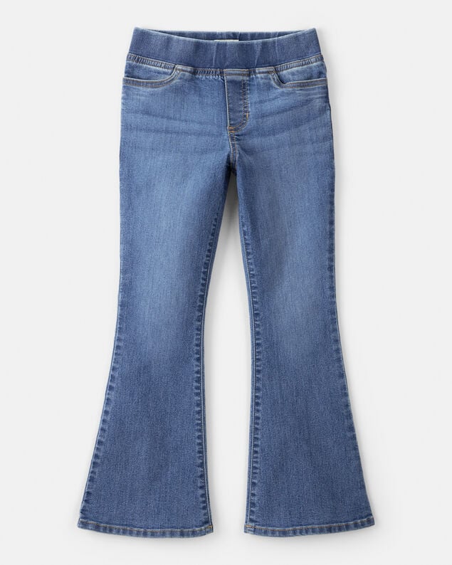 Product image 1 of Girls Mid-Rise Denim Pull-On Bootcut Jeans - Blue