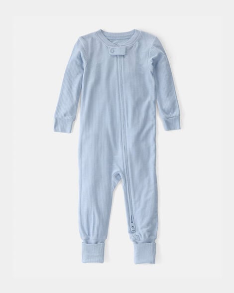 baby purelysoft 2-way zip 1-piece pajama - blue