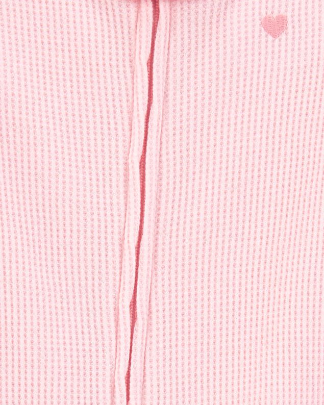 Product image 2 of Toddler Girl Heart Waffle Knit Footie 1-Piece Pajamas - Pink