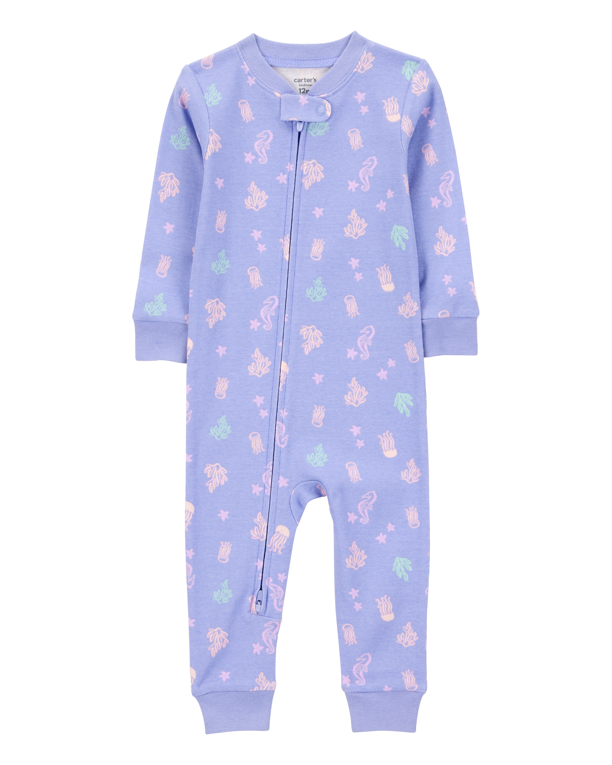 Toddler Girl 1-Piece Jellyfish 100% Snug Fit Cotton Footless Pajamas - Purple